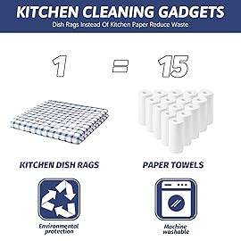 Nialnant 8 Pack Dish Cloths for Washing Dishes, 100% Cotton Reusable Cleaning Rag, Quick Drying Dish Towels for Kitchen-11 x 11 Inches