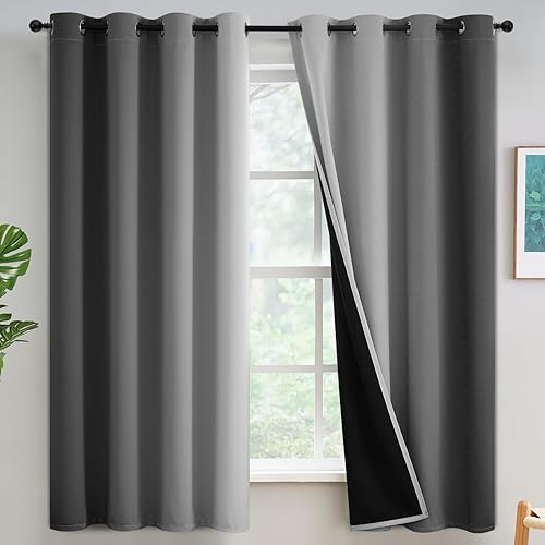 Miniatura 10 de Yakamok - Cortinas opacas 100% de 84 pulgadas de largo, cortinas azules para oscurecer la habitación, cortinas ombré para dormitorio, con ojales,