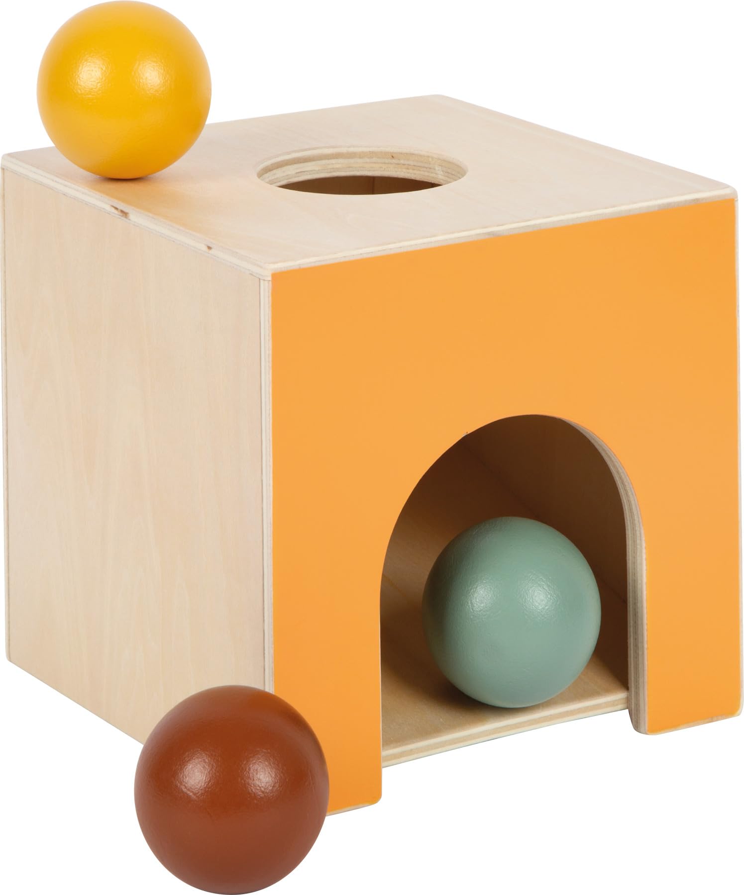 small Foot Montessori Kugelkasten aus FSC 100%-zertifiziertem Holz, Lernspielzeug mit 3 Kugeln, Motorikspielzeug für Kleinkinder ab 1 Jahr, 12744