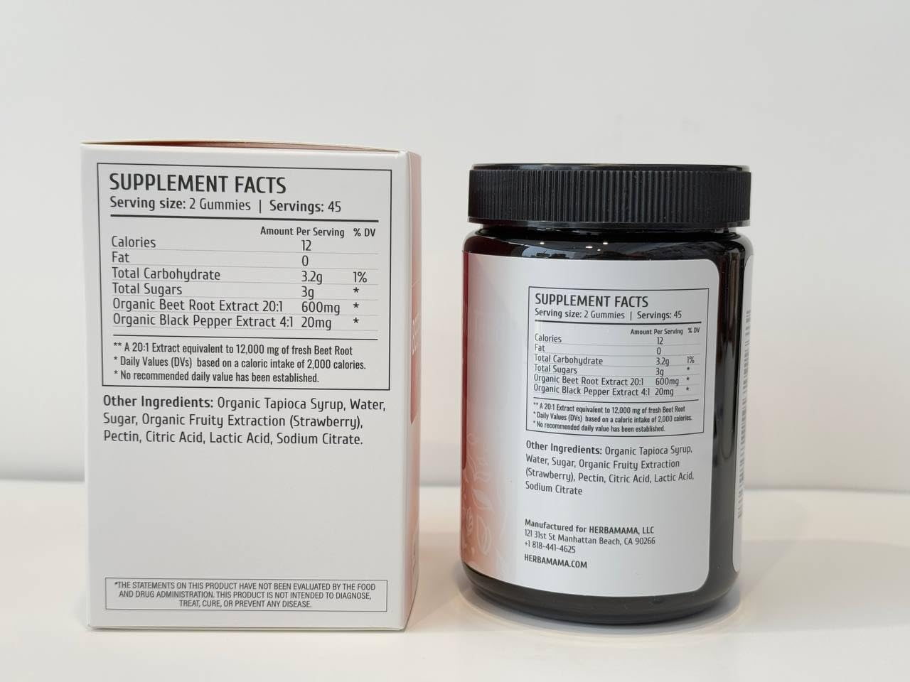 HERBAMAMA Beet Root Gummies - 12000mg Red Beets with Black Pepper Extract for Overall Support - Vegan, Non-GMO Antioxidant Supplement - 90 Pectin-Based Strawberry-Flavored Chews - Image 4