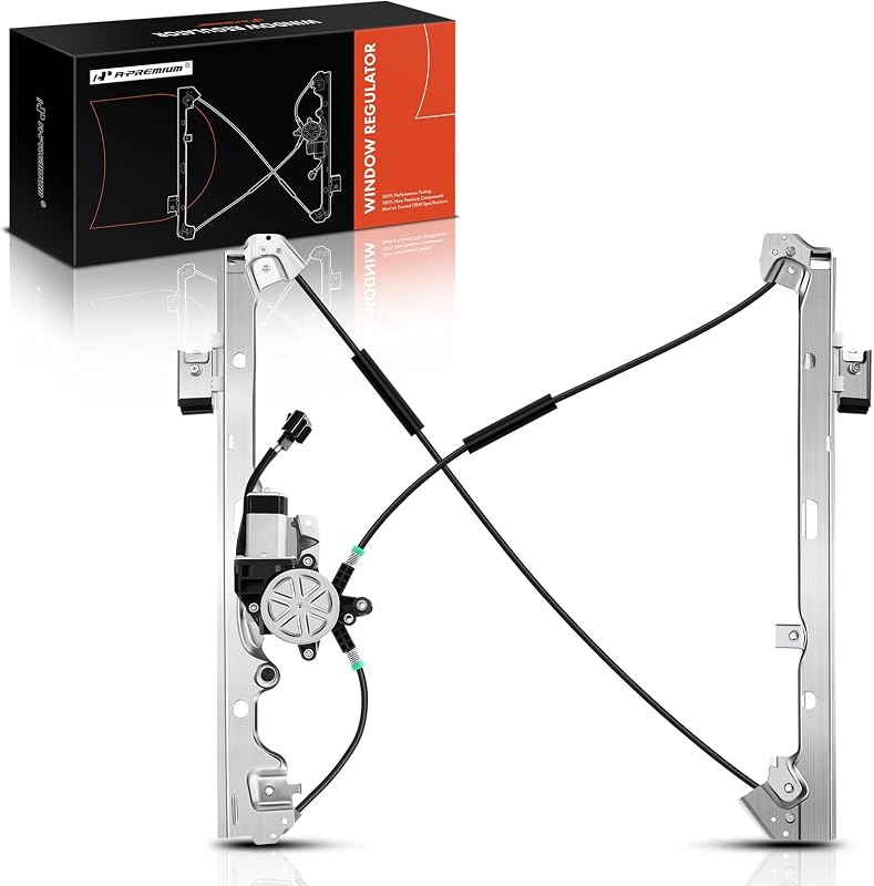 A-Premium Front Driver Side Power Window Regulator with Motor | Compatible with Chevrolet Silverado Tahoe GMC Yukon XL Sierra Escalade Pickup Truck SUV 2000-2006