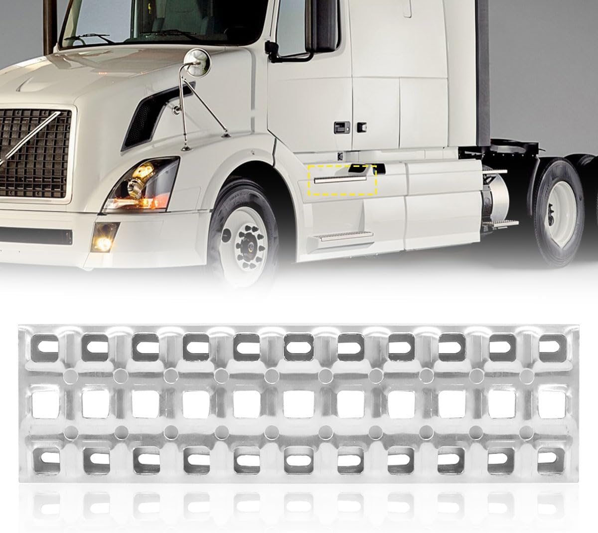 Fairing Aluminum Step Pedal Compatible with Volvo VNL 2015-2017 (VNL Rear Fairing Step Lower, 16.7X5IN(42.5X13CM))