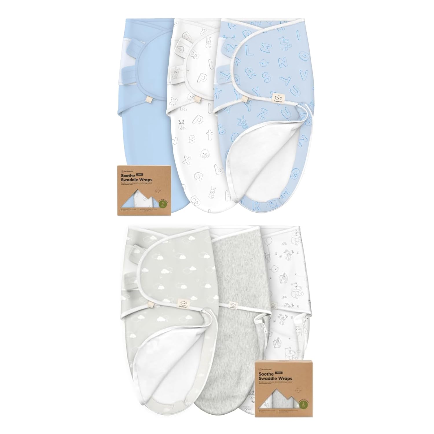 KeaBabies Baby Swaddle Sleep Sacks with Zipper - 3-Pack Newborn Swaddle Sack, Baby Swaddles Sleep Sack 3-6 Months, Wearable Blanket Baby, Baby Swaddle Blanket Wrap,Swaddle Sack, Easy Change Swaddle