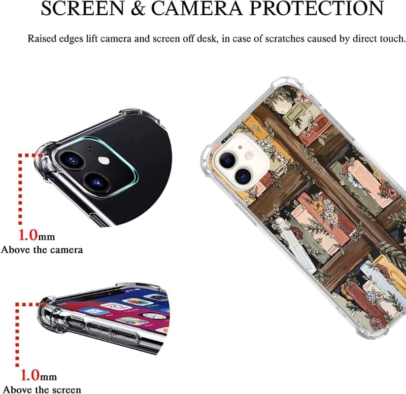 Miniatura 3 de Bookshelf - Funda de arte de jardín compatible con iPhone 11, funda de madera floral para niñas, mujeres y hombres, funda única de TPU suave