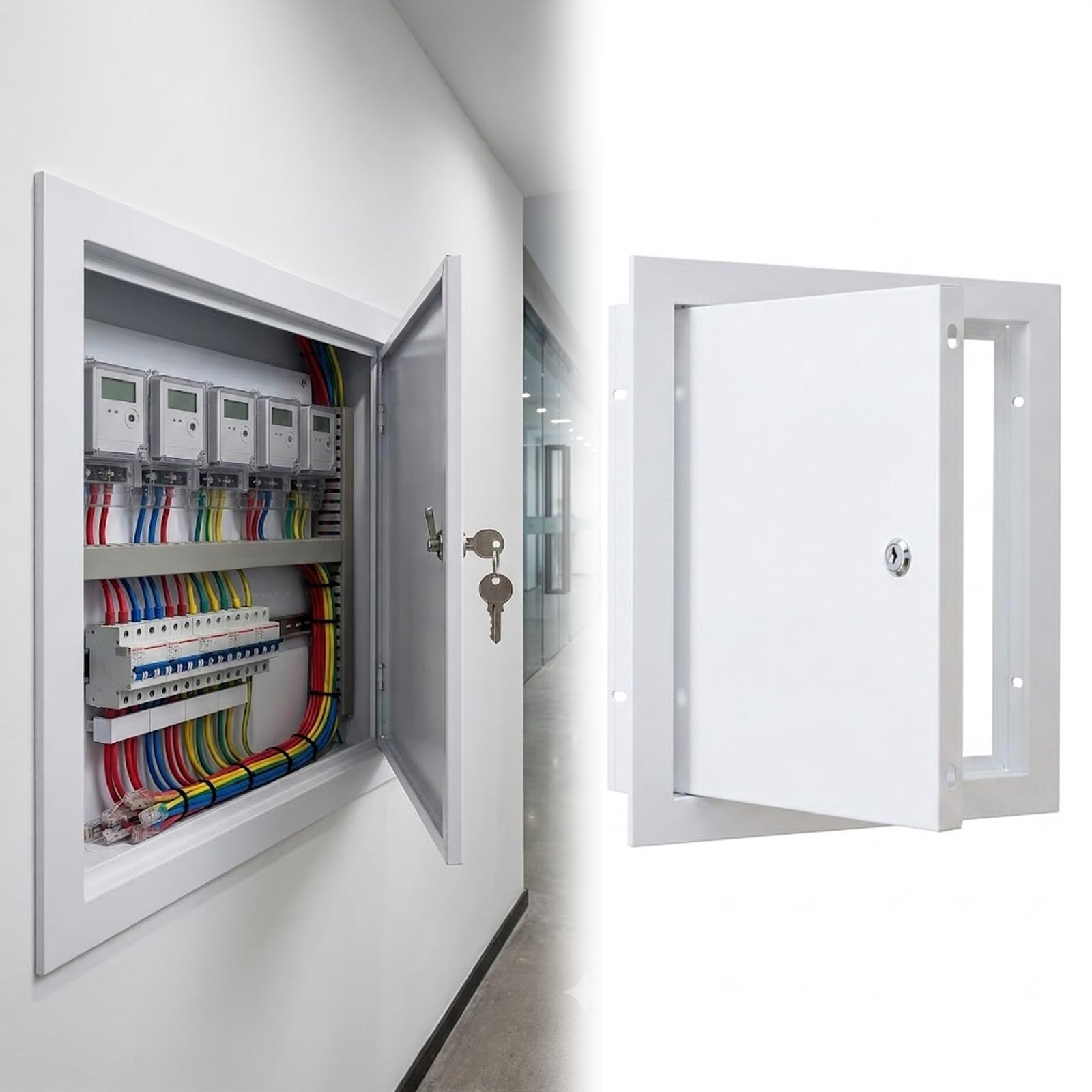 Heavy Du - Pannello di accesso per mansarda in cartongesso, 117 x 15 cm, ideale per ispezionare portello per impianti idraulici, elettrici, HVAC e gas - Porta a soffitto per un comodo accesso