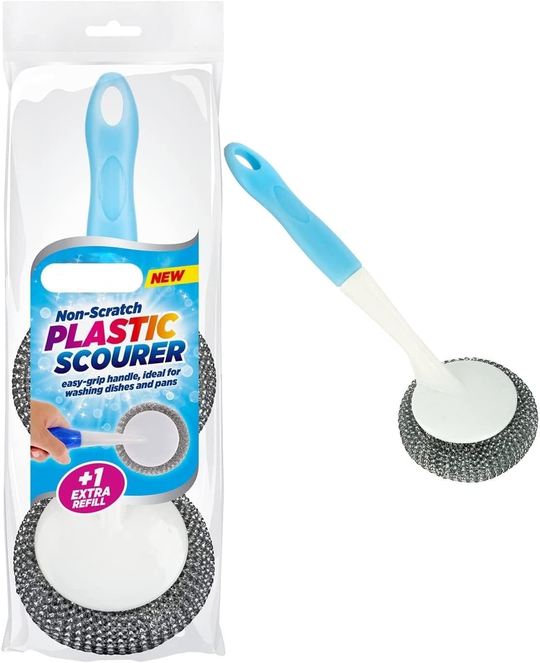 Non Scratch Scourers Stainless Steel Pan Scrubber Heavy Duty Washing Up