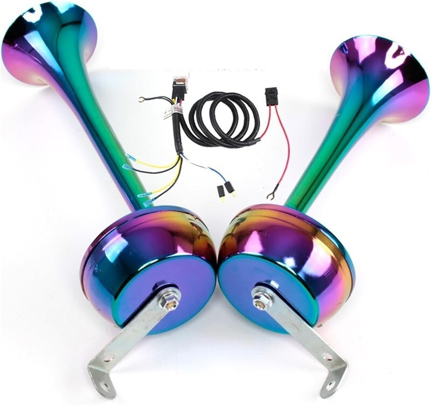 New Car Electric Horn All-metal Colorful Chrome Plating Waterproof Super Loud(24V silver short)