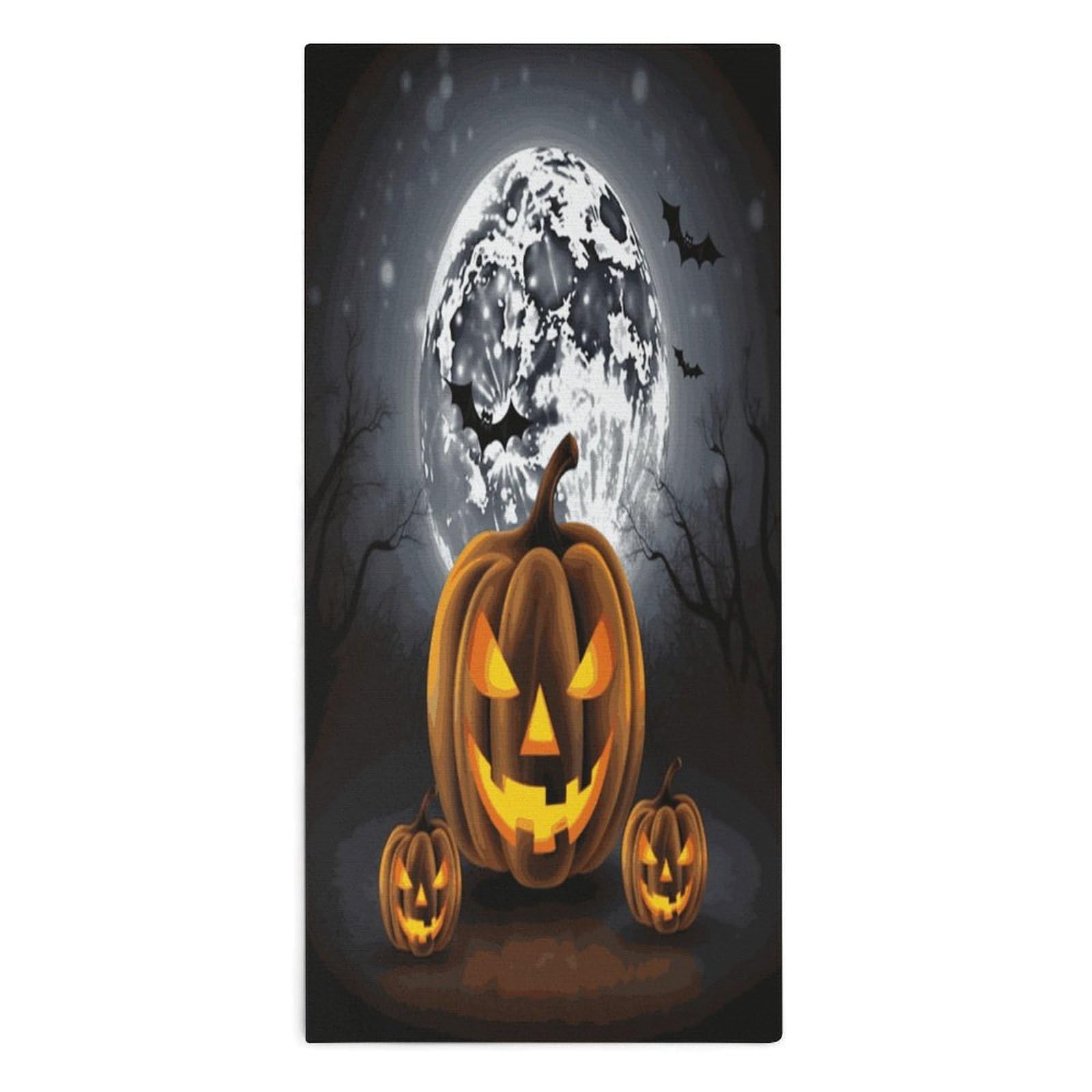 Btcowzrv Style Halloween Moon Bat Pumpkin Bath Towel Beach Towels Shower Towel