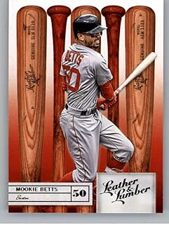 2019 Leather and Lumber Retail Baseball #87 Mookie Betts Boston Red Sox Bat Official MLBPA Trading Card From Panini