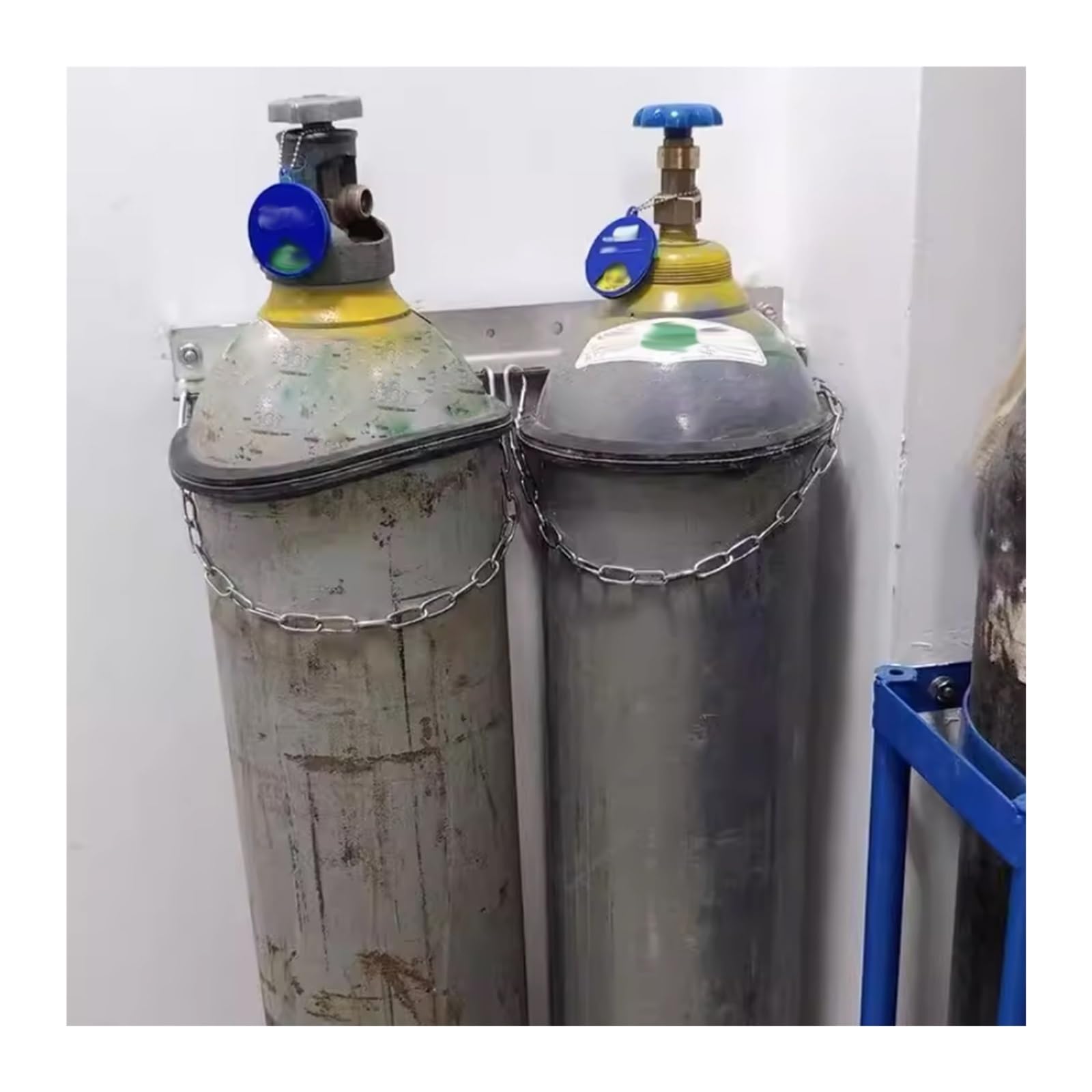 AMUFJJ Soporte para bombonas de Gas Soporte Ajustable para Tanque De Oxígeno, Soporte De Pared para Cilindros De Gas, para Tanques De Nitrógeno, Propano Y Argón D/E/M6(2 Bottles)