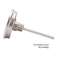 Vista 5 de MEASUREMAN Olla Completamente de Acero Inoxidable, Hervidor, Termómetro Bimetálico para Cerveza, Esfera de 3 Pulgadas, Vástago de 4 Pulgadas, 0-250