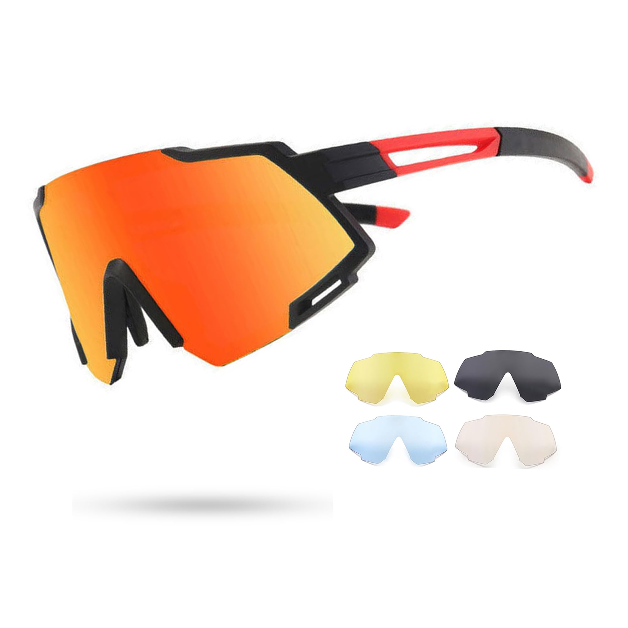 Okulary przeciwsłoneczne Viper Polaryzacyjne Nastolatek Młodzież Dziecko Chłopiec Dziewczyna do Jazdy Na Rowerze Wędkarstwo Bieganie Sport Jazda Golf UV 400 (Wiek: 10-15 lat) Czerwony+Czarny