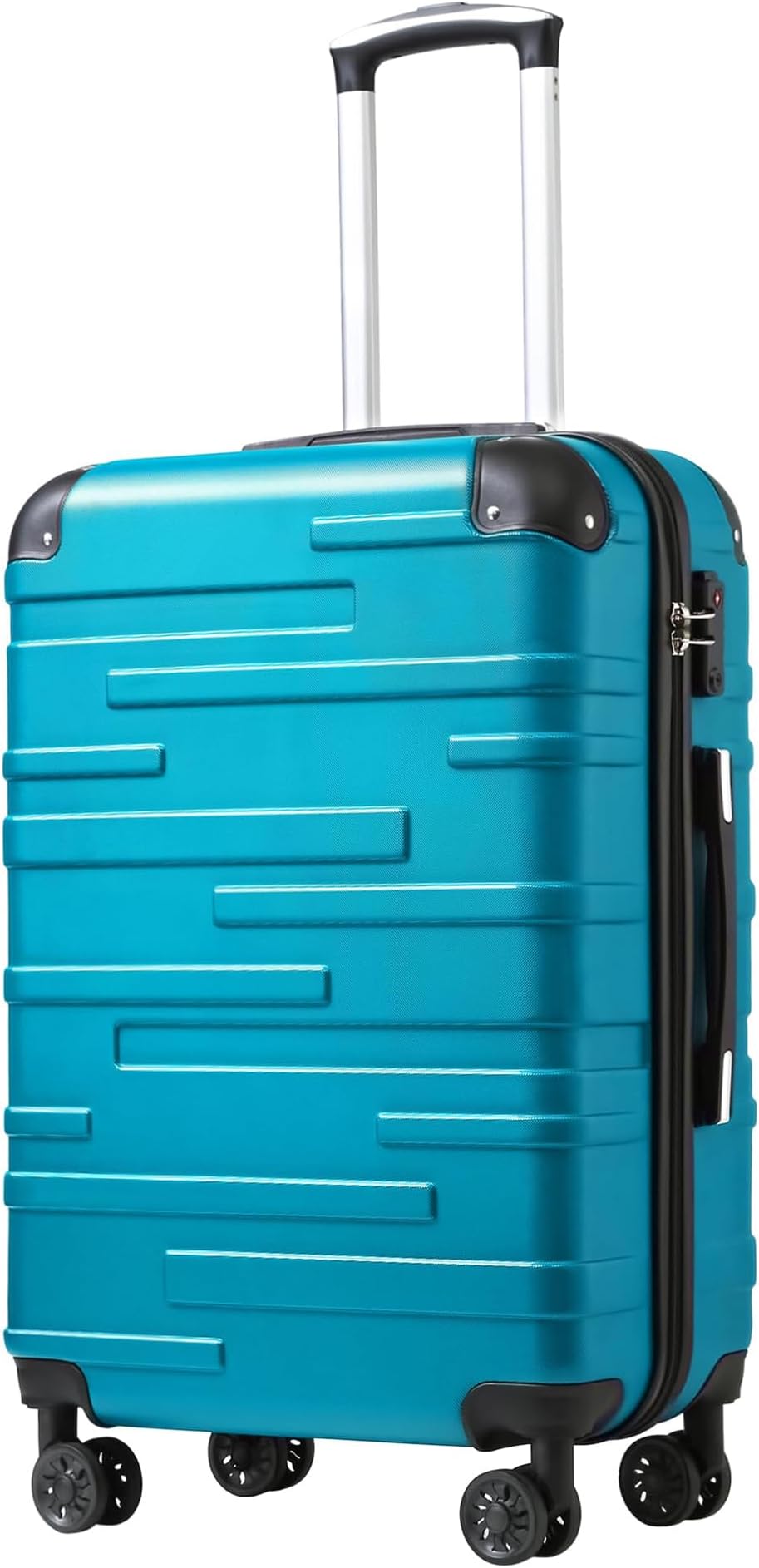 Hardside Carry-On Luggage with TSA Lock, Spinner Wheels, Telescopic Handle, Lightweight Suitcase (Lake Blue, S(20in_carry on))
