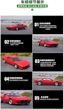 Scale Finished Model Car 1:18 For Ferrari 288 Gto Miniature Simulation Car Die-cast Alloy Replica Model Collect Toy Miniature Replica Car