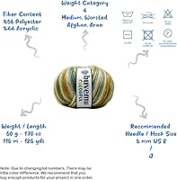 Vista 5 de Colorido hilo multicolor a rayas con sutil brillo, % 56% poliéster % 44 acrílico, cada uno de 1.76 onzas (1.76 oz) / 125 yardas (377.3 ft) (4 bolas)