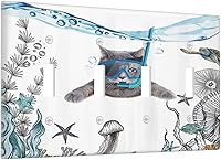 Vista 57 de Cubierta de interruptor de luz basculante de palanca de 2 bandas con textura de tablón rústico, diseño floral de mariposa y margarita