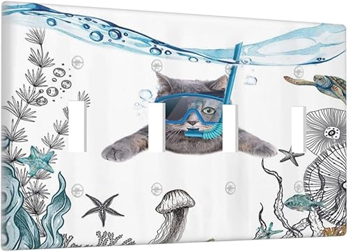 Miniatura 57 de Cubierta de interruptor de luz basculante de palanca de 2 bandas con textura de tablón rústico, diseño floral de mariposa y margarita