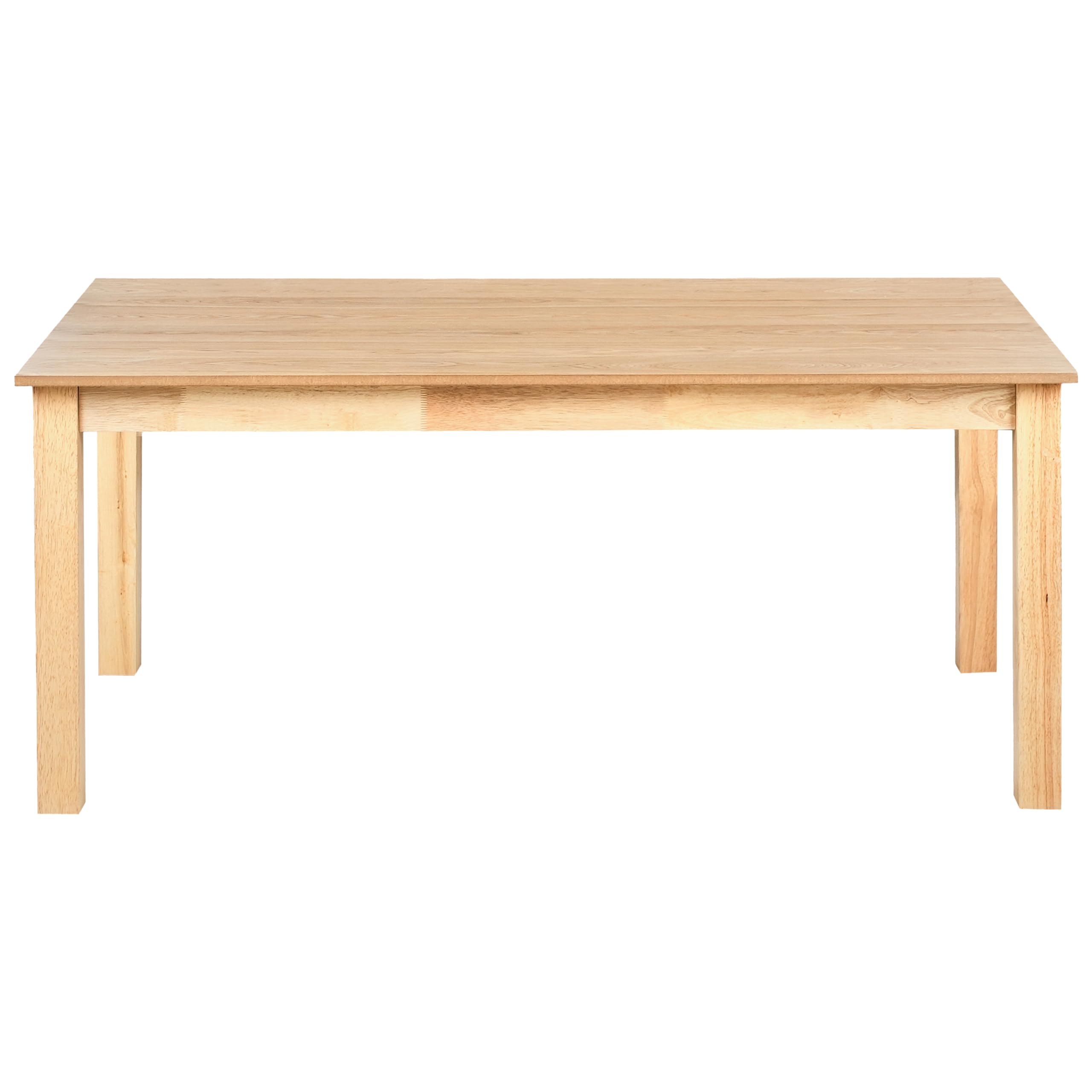 Beliani Table de Salle à Manger Extensible Placage en Frêne Rectangulaire 180/280 x 100 cm Pieds en Bois Massif Finition Naturelle Marron Clair Madura