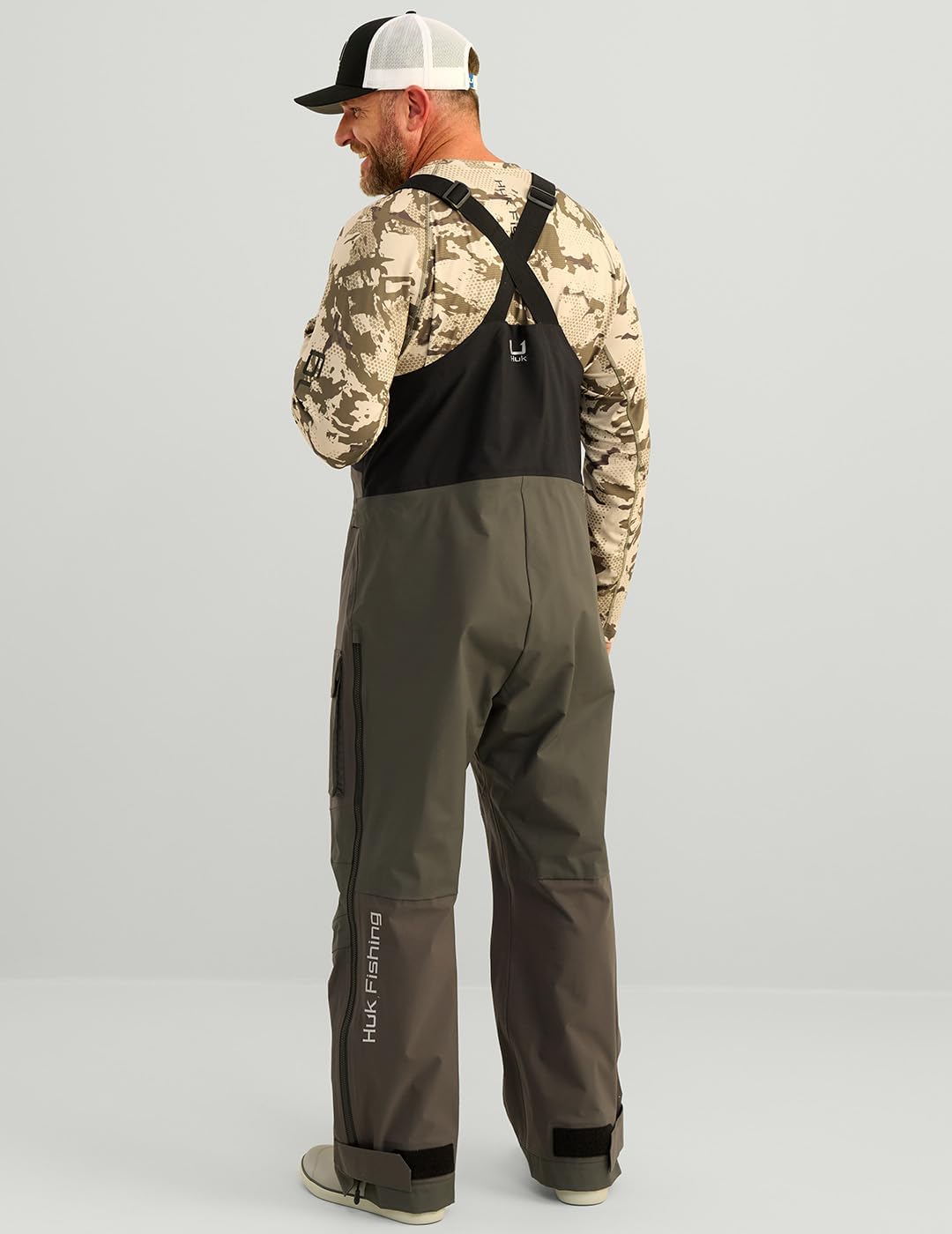 HUK Men's Pro Series Bib, Waterproof Fishing Overall Bib, Heavy Duty Performance Gear