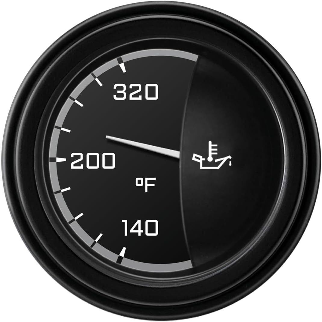 Classic Instruments AX28GBLF Autocross Gray 2-1/8"" Oil Temperature Gauge