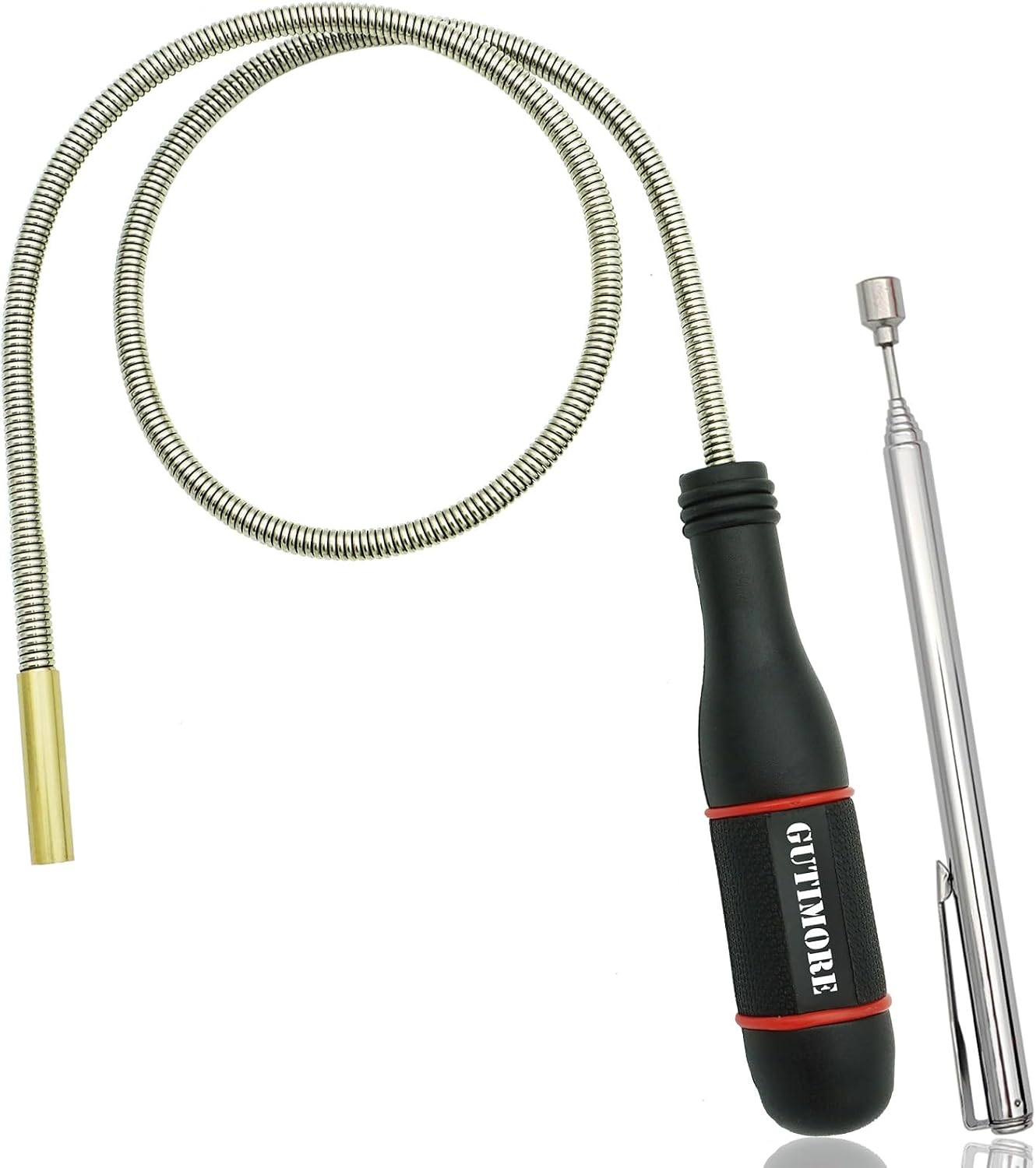 GUTIMORE Flexible Magnetic Pickup Tool Set, 2LB & 10LB,25"/26" Extension | Strong and Flexible Magnets for Pickup Screws, Nuts, Nails, Bolts from Hard-To-Reach