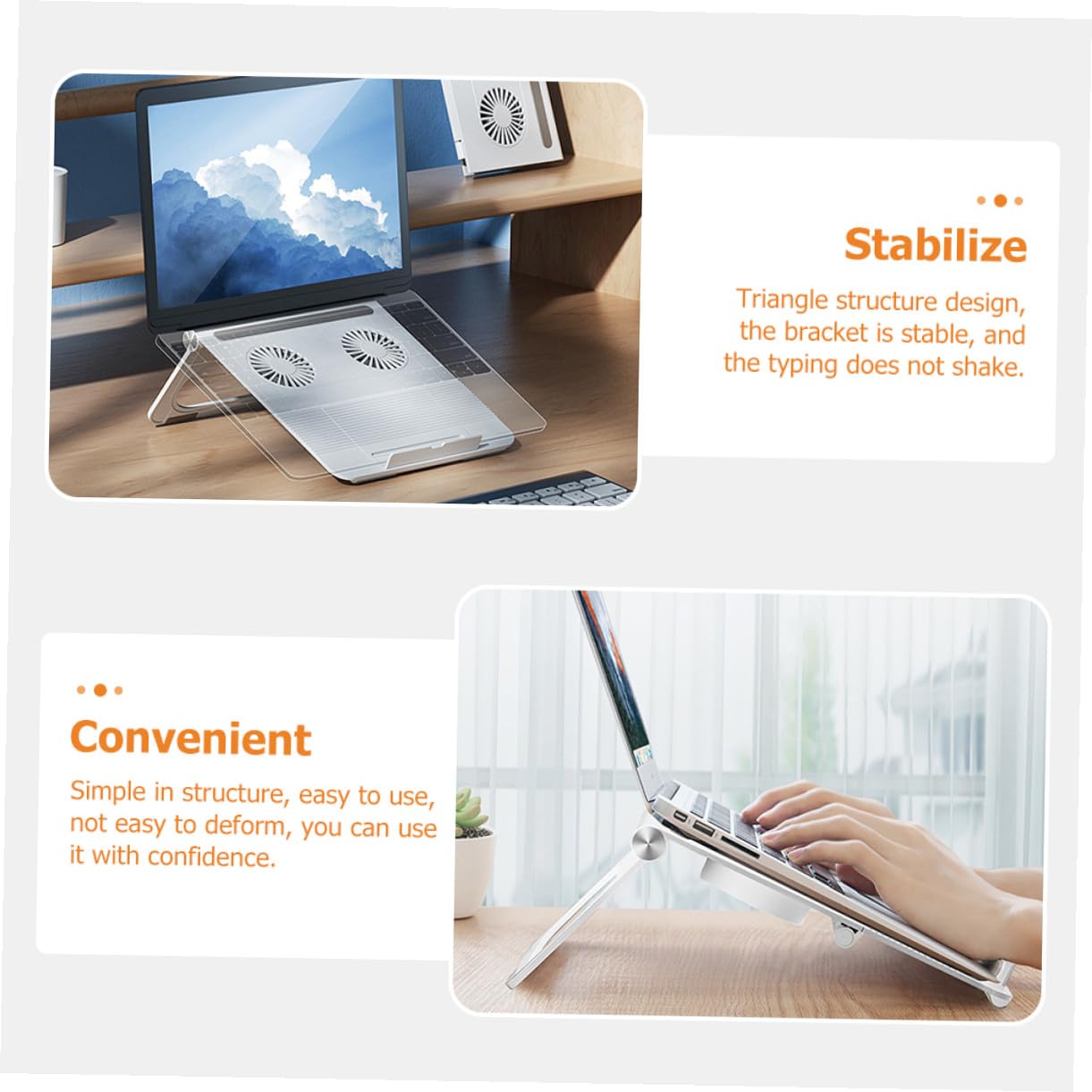 Soporte Refrigeradora Duales Computadora para Portátil Ventiladores Triangular de Alta Velocidad 3800, Estructura de Abs y Silicona, Base Ligera y Fácil de Usar para Laptop