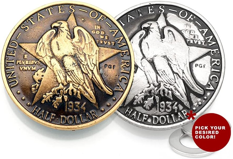 CRAFTMEMORE 2pcs 1-1/8 Inches Eagle Dollar Coin Concho Gaur Rodeo Cowboy Screw Back Buttons Leather Craft CHS14 (Bronze) - Image 3