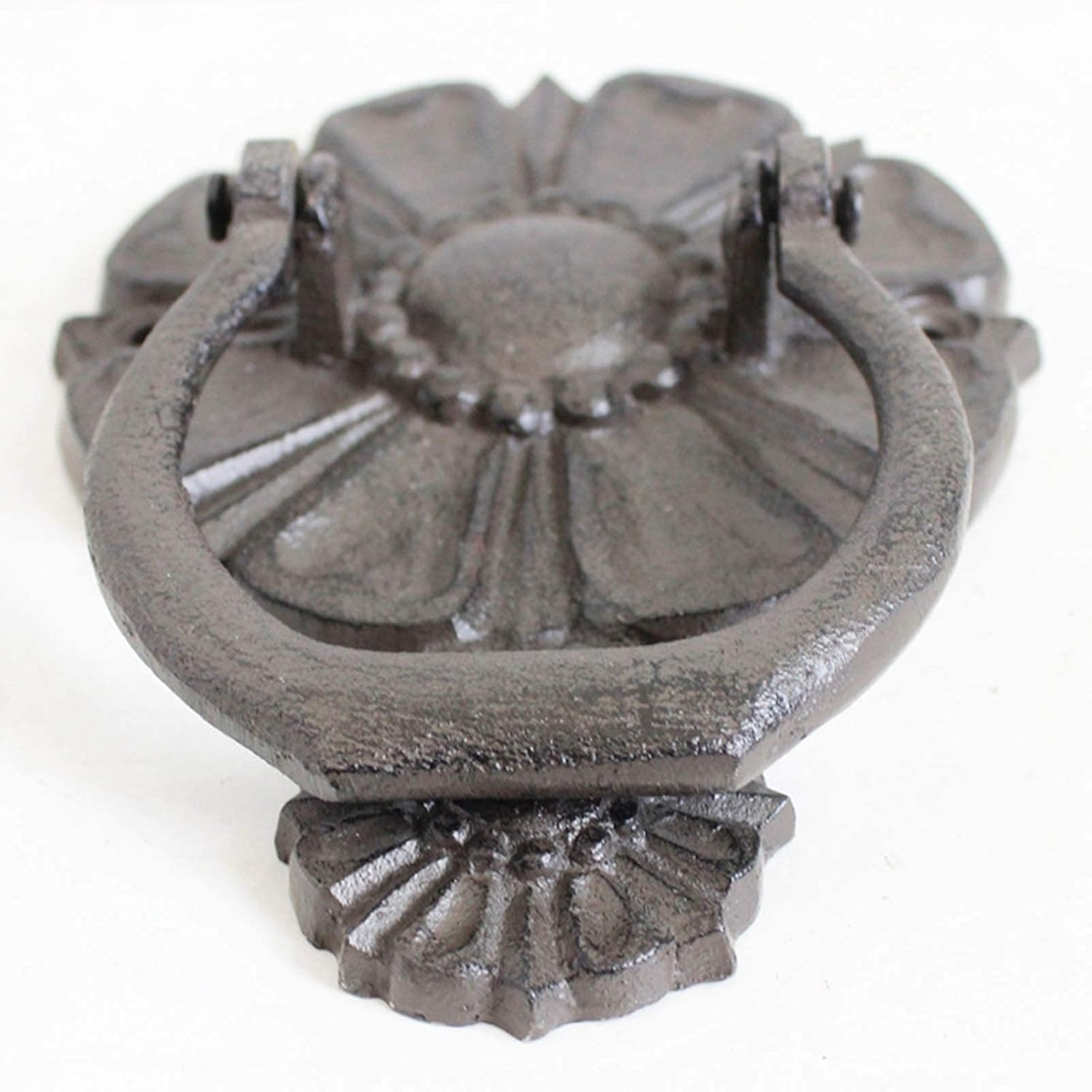 Luxury Wall Decor Restorer Supply Outdoor Door Knob Elegant Petal Shaped Door Knocker Solid Cast Iron Gate Ring Lightweight Furniture Pull Ring for Most Doors Home Decor Made Handcrafted (11.2 × 15.