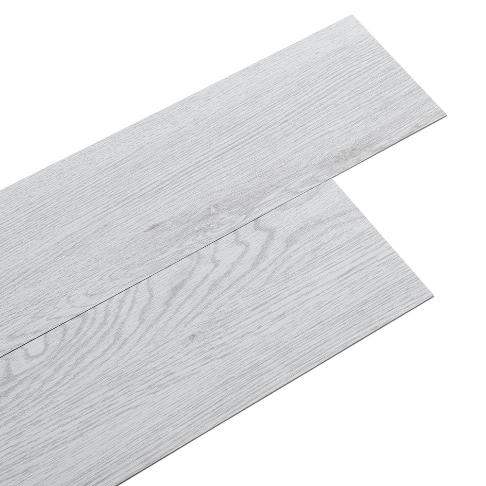 36pcs Vinyl Plank Flooring Self Adhesive Vinyl Flooring with Wood Effect Lino Flooring 2.0 mm Thick for Bedroom Office Kitchen Floor Plank 91.5 cm x 15.2 cm(5.02ใก,Light Grey)