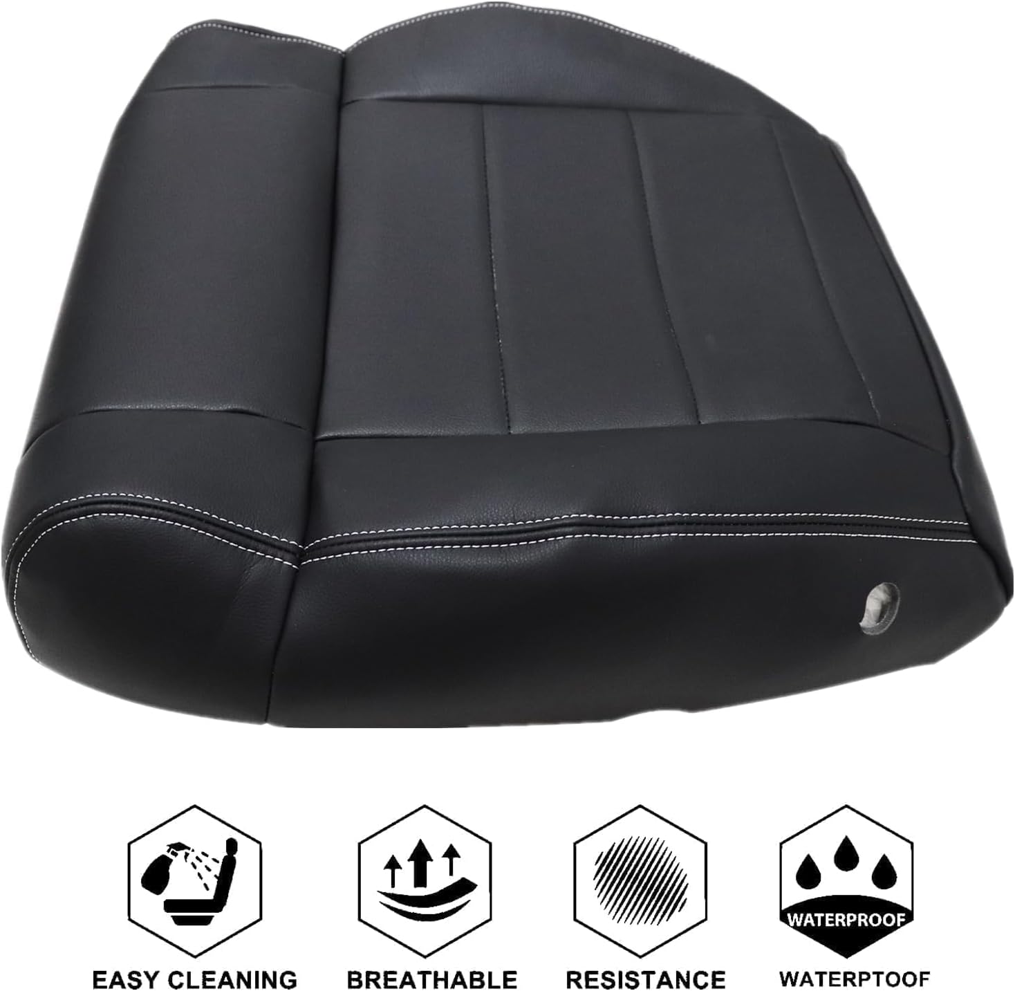 NLQR Driver Side Bottom Replacement Seat Cover Black ALX9 Microfiber Leather Compatible with Jeep Wrangler Unlimited Sahara, Rubicon, Altitude, Sport, X-Sport, X-S, Islander, Mountain 2008-2012