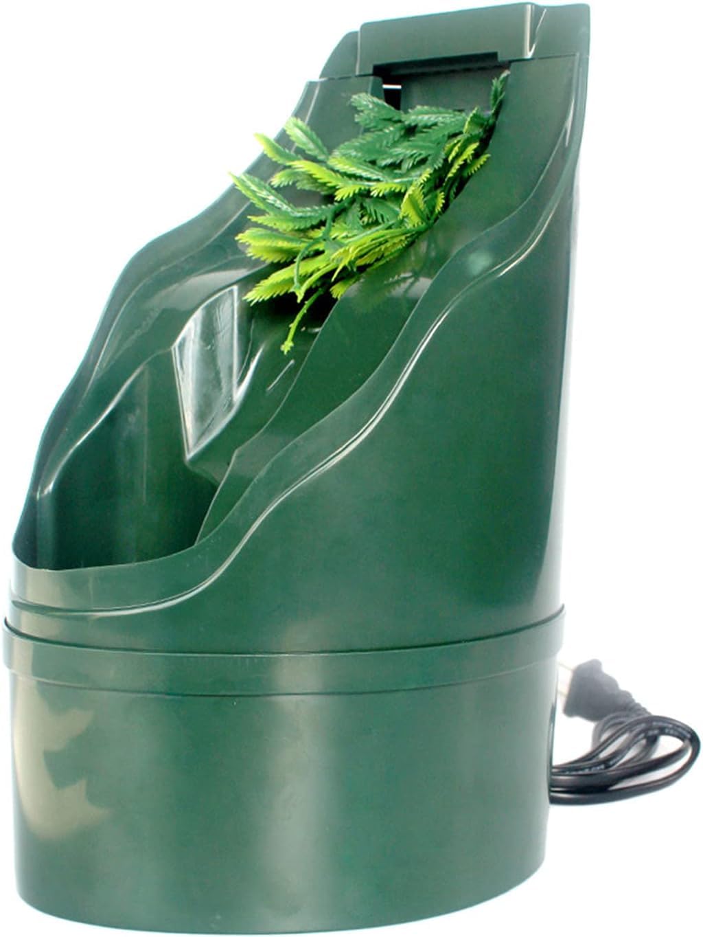 RAHBI Tazón para Mascotas, Fuente de Agua Potable para Reptiles Serpiente Gecko Camaleón Dragón Barbudo Dispensador Gotero Tazón Reptiles Hábitat Cascada Accesorios para Tanque, 220 V