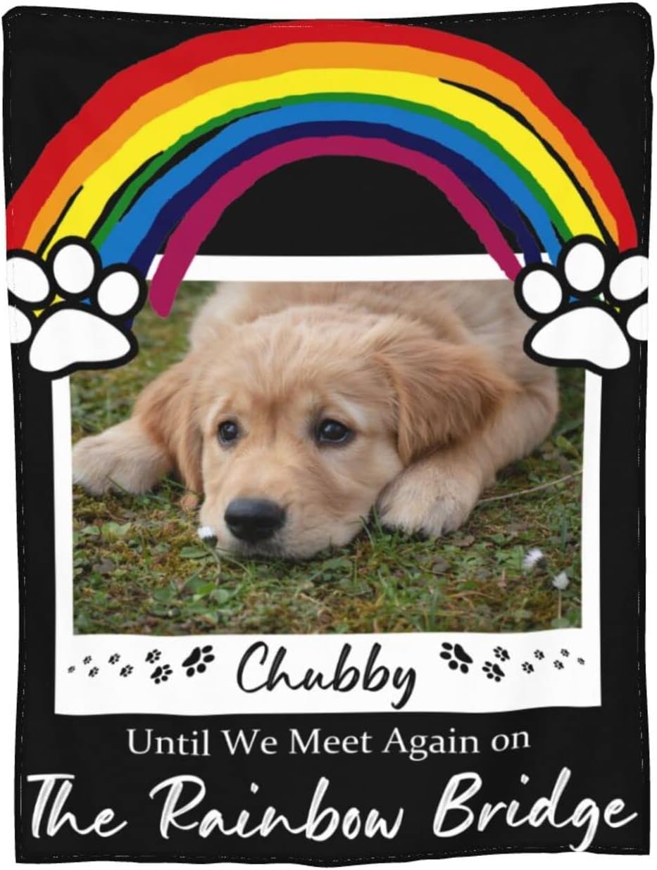 Personalized Dog Memorial Blanket with Photo for Dog Loss