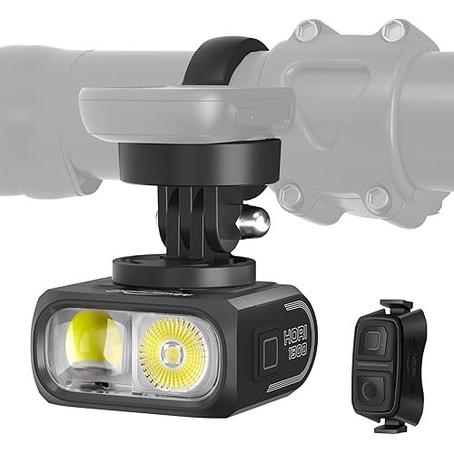 Magicshine HORI1300S Bike Headlight, Compatible with Garmin/Wahoo, 1300 Lumens High & Low Beam Front Light, USB-C Rechargeable, IPX6 Waterproof for Night Riding and Urban Cycling