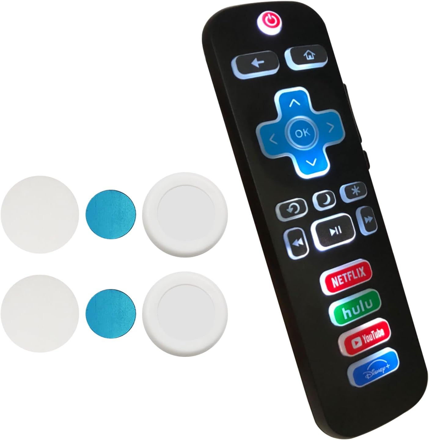 Replacement Backlit Roku TV Remote Control, for TCL/Hisense