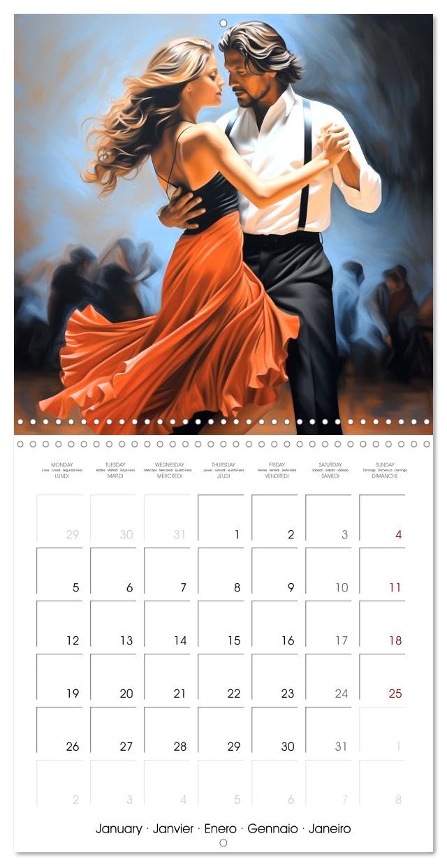 Danse passion (Calendrier mural carré 2026 30x30 cm) Calendrier double avec une page pour vos prises de notes: Laissez-vous emporter par la magie de ... des pas de danse sensuels et envoûtants.