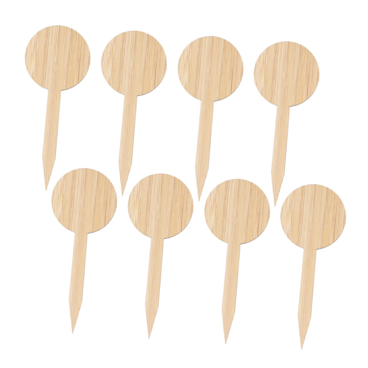 ROMISBABA 20Pcs Plant Markers Durable Garden Tags for Easy Plant Identification Labels for Herbs Flowers and Vegetables Khaki Round Tip Style