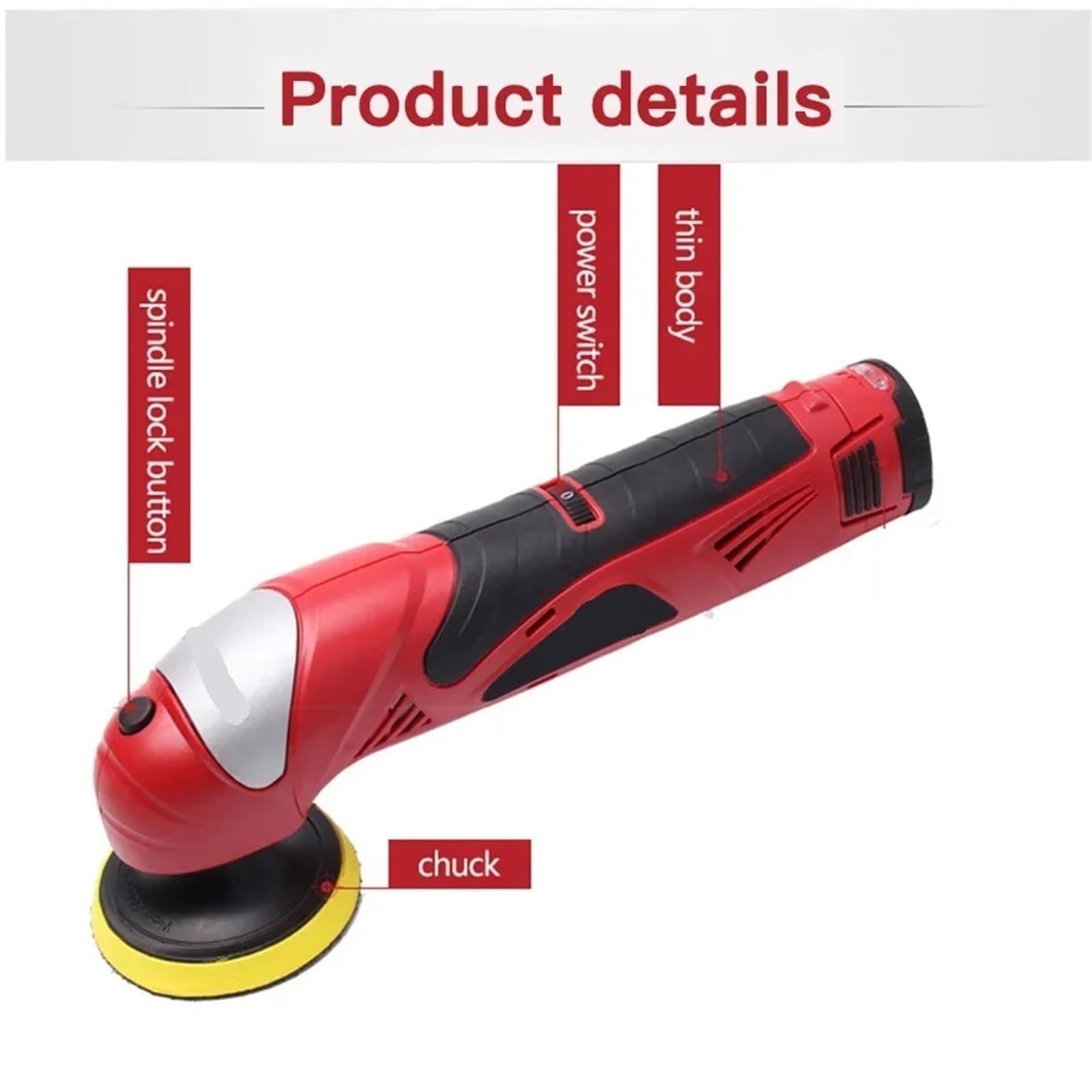 Pulidora a máquina, Pulidora De Coche Inalámbrica De 12 V Con Velocidad Variable For El Detallado Y La Reparación De Arañazos.,para detallado, encerado y pulido de automóviles(Tool bag)