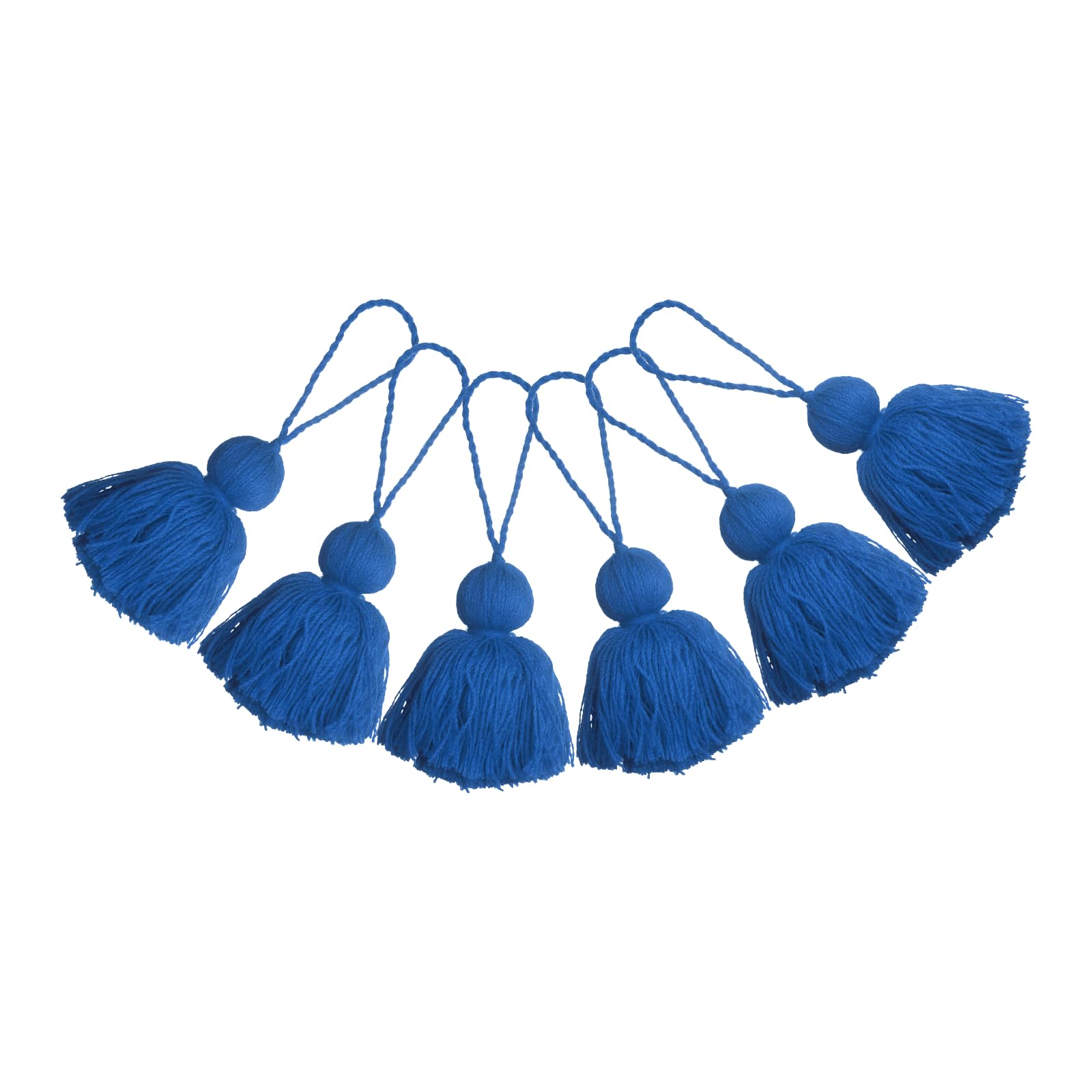 Borlas para marcapáginas hechas a mano, seda sintética degradada azul para llaveros finos