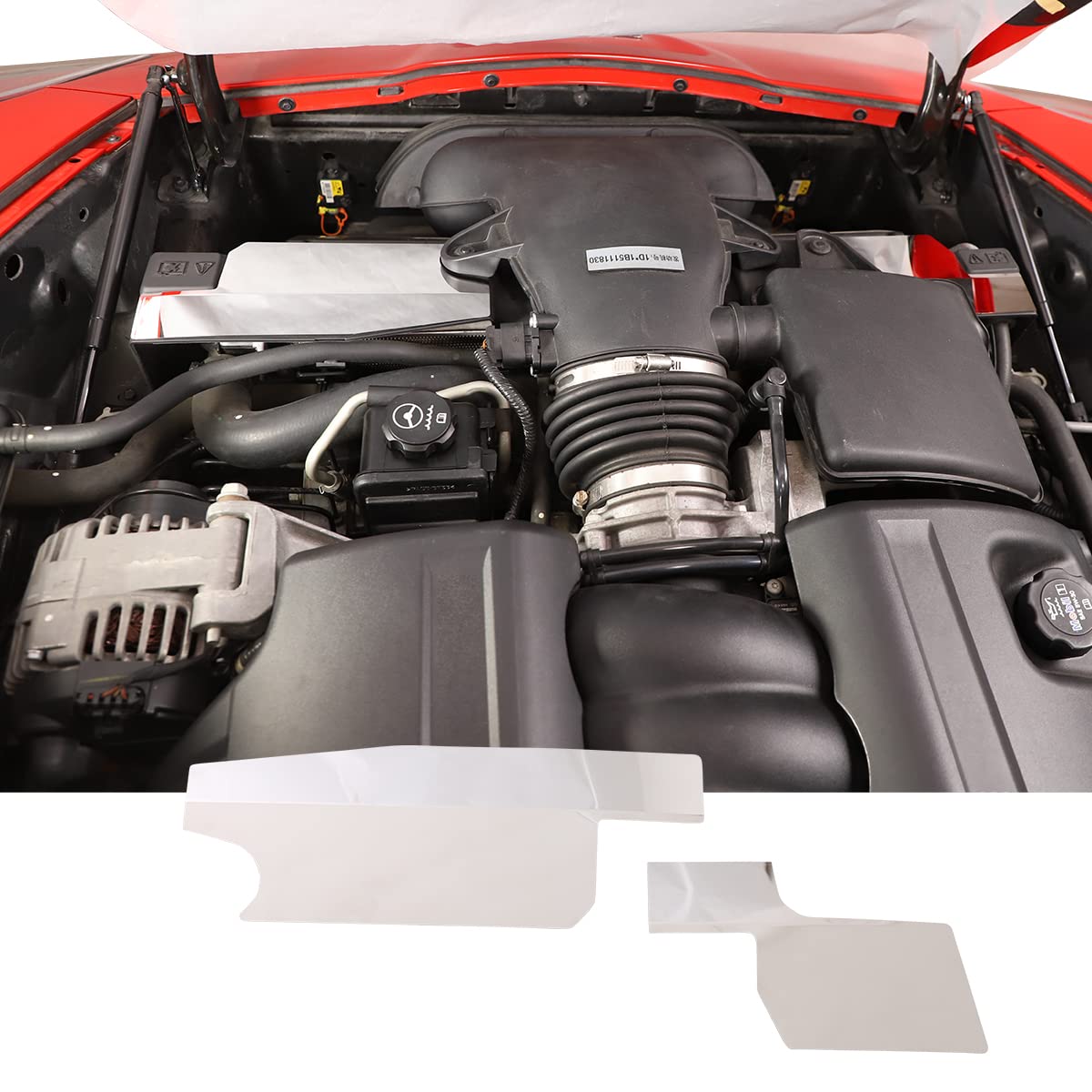 Stainless Engine Bay Side Panel Cover for Corvette C6 2005-2013 Hood Engine Trim,Battery Baffle, Fuse Box,Guide Channel Cover,Engine Interior Accessories (Engine Air Filter Side Baffle Cover)