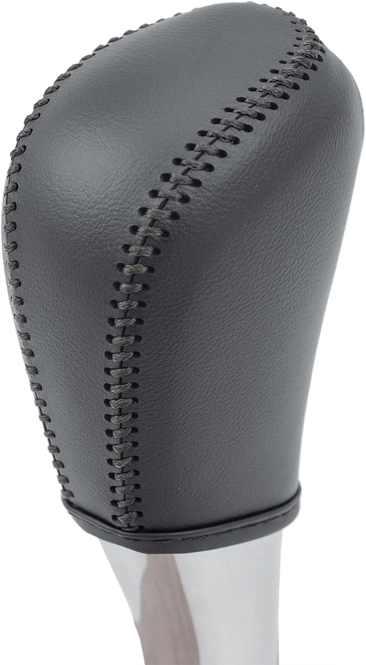 JI Loncky Genuine Leather Gear Shift Knob Cover for Nissan Altima 2013 2014 2015 2016 2017 2018 / Rogue 2014-2016 / Sentra 2013-2019 Pathfinder 2013-2020 Accessories (Black Thread)