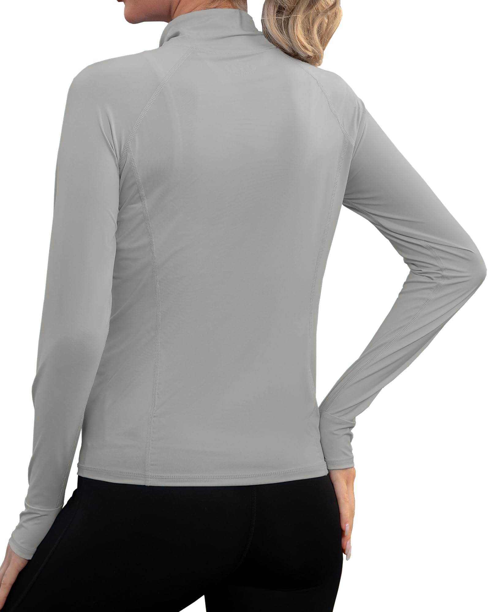 We1Fit Women's UPF 50+ Sun Protection Jacket Lightweight Athletic Shirts Full Zip Up Slim Fit Jackets for Workout Running with Pockets