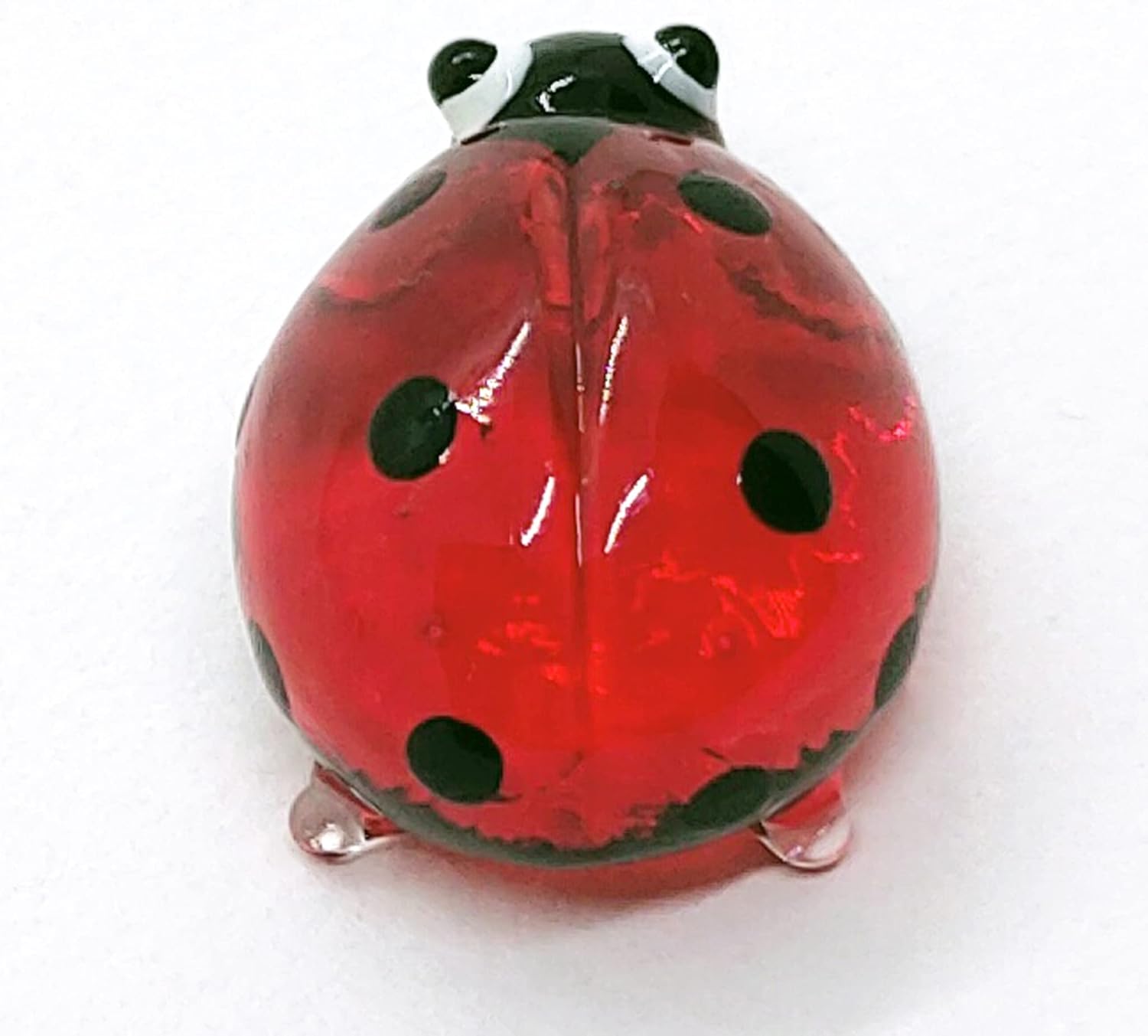 WitnyStore Tiny 1" Red Black Ladybug Figurine Miniature Hand Blown Painted Glass Lady Bugs Ladybird Beetles Colorful Insects Cute Crystal Animals Decorative Figure Collectible Figurines Décor Gifts - Image 8