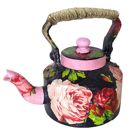 Retro-styled Tea Kettle hand-painted with Decoupage from Penkraft(1)
