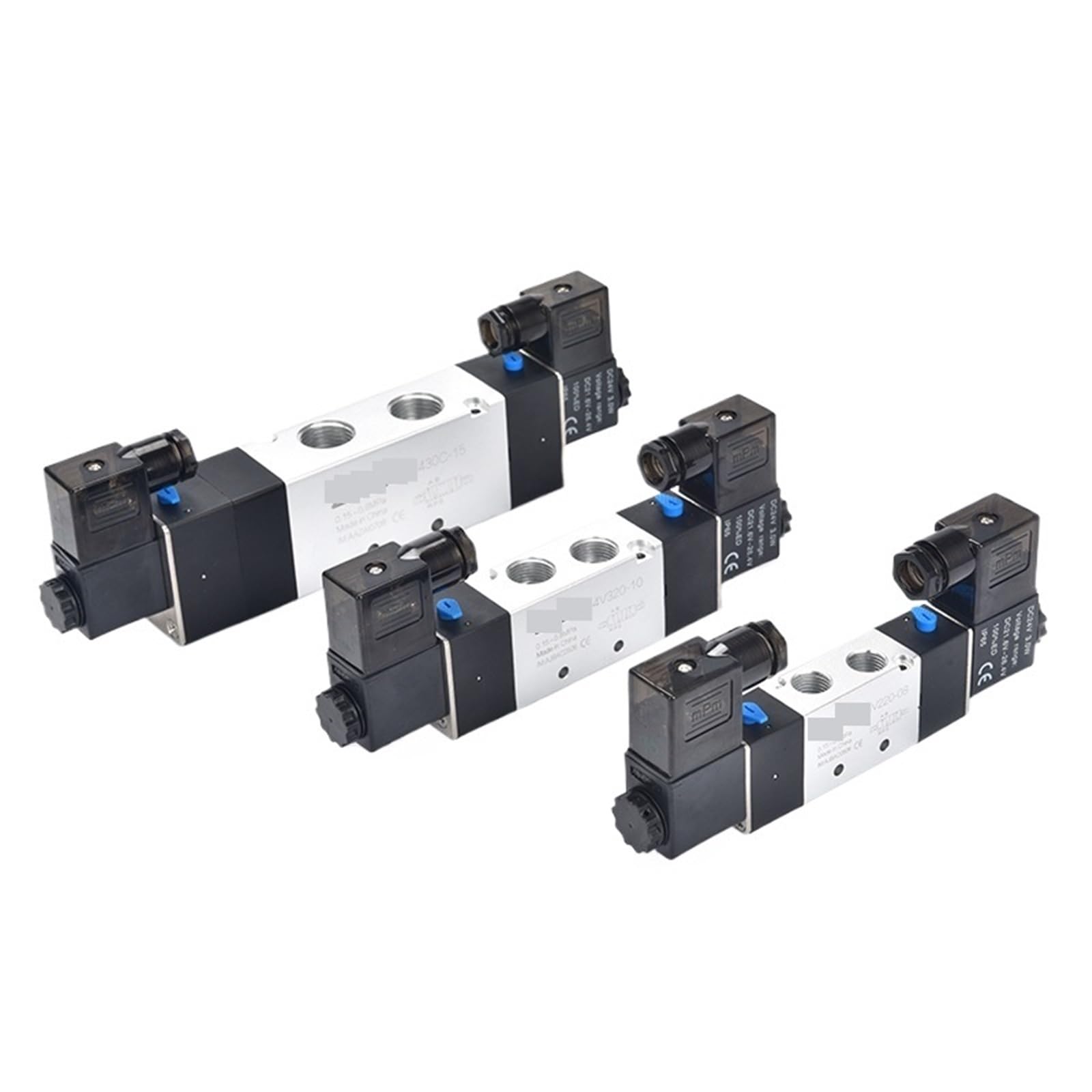 Magnetventil, 220 V, pneumatisch, 4V220-08, Luft, 5-Wege, 2 Positionen, 6,35 mm Spule, Legierung, intern, DC 12 V, elektrisch, 24 V Wechselstrom, 110 V (B 6 mm Armaturen, DC 24 V)