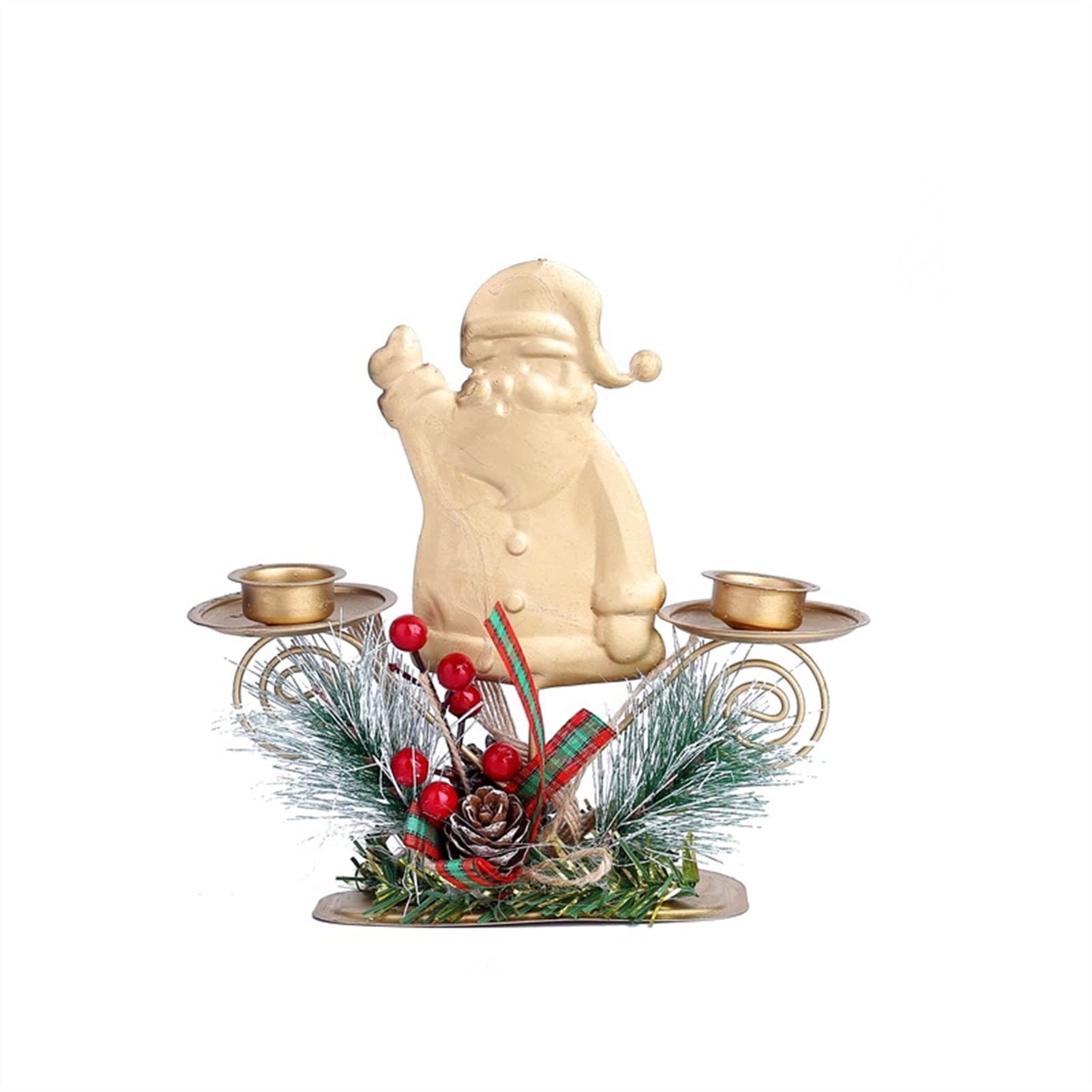 Bougeoir de table de Noël élégant en métal pour décoration raffinée