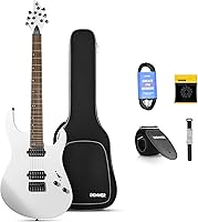 Vista 8 de Donner DST-152 HSS Kit para principiantes de guitarra eléctrica de 39 pulgadas, con bobina de pastilla dividida, con amplificador, bolsa, Blanco