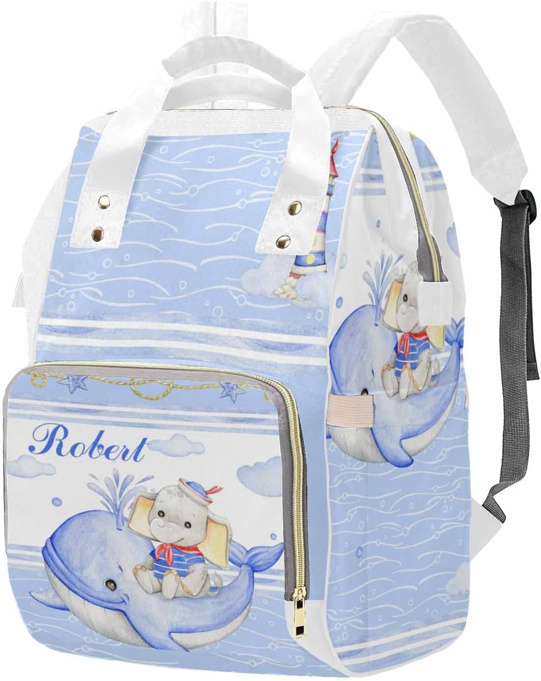 M YESCUSTOM Bags with Name Custom Pink Flower Diaper Bag Backpack Personalized Nappy Mommy Bags for Men Women