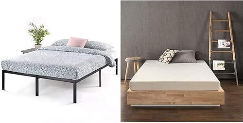 Best Price Mattress - Base de cama metálica de 14pulgadas base de colchón con listones de acero de alta resistencia no requiere somier y colchón de
