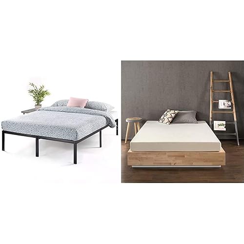 Best Price Mattress 14 Inch Metal Platform Beds w/Heavy Duty Steel Slat Mattress Foundation (No Box Spring Needed), & 6 Inch Memory Foam Mattress Full