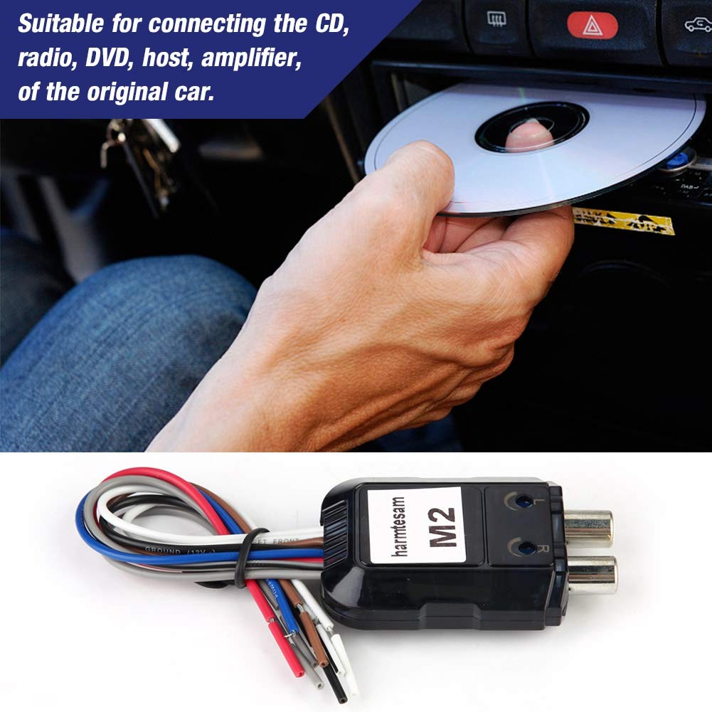 High to Low o Converter,Car Stereo Subwoofer 2 Channel High to Low o Converter with Power Amplifier Control Wire